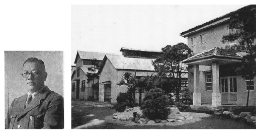 ［左］初代社長石田吉蔵さん。秋田から上京し立川機械製作所を設立 ［右］その当時の社屋